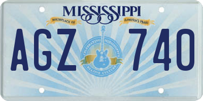 MS license plate AGZ740