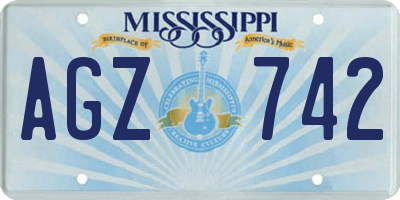 MS license plate AGZ742