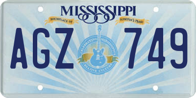 MS license plate AGZ749
