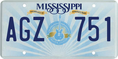 MS license plate AGZ751
