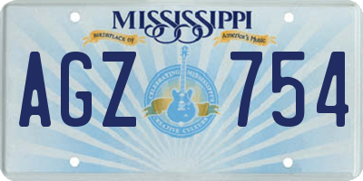 MS license plate AGZ754