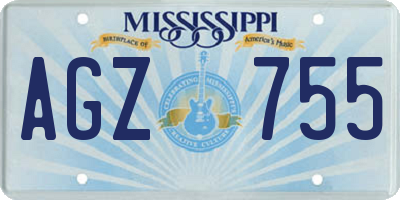 MS license plate AGZ755