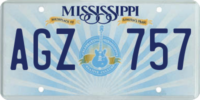 MS license plate AGZ757