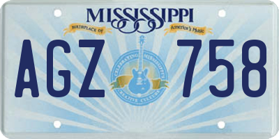 MS license plate AGZ758