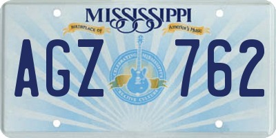 MS license plate AGZ762