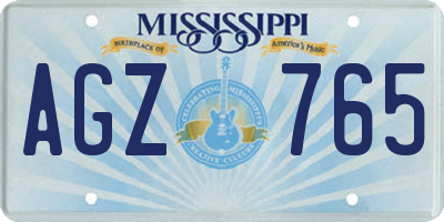 MS license plate AGZ765
