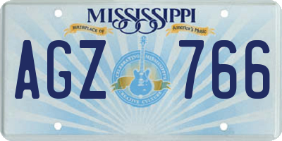MS license plate AGZ766