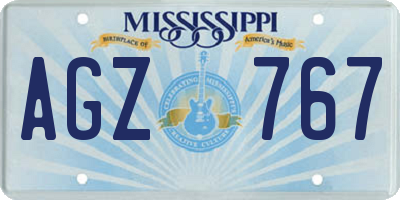 MS license plate AGZ767