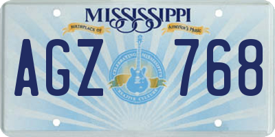 MS license plate AGZ768