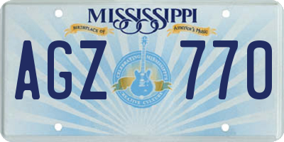 MS license plate AGZ770