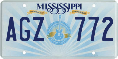MS license plate AGZ772