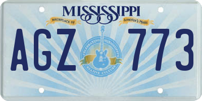 MS license plate AGZ773