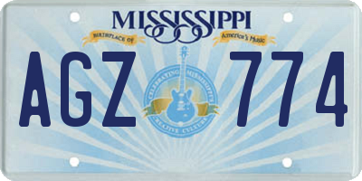 MS license plate AGZ774