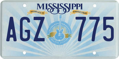 MS license plate AGZ775