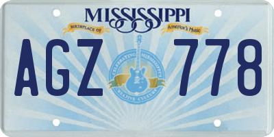MS license plate AGZ778