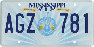 MS license plate AGZ781