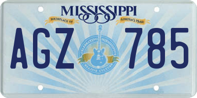 MS license plate AGZ785