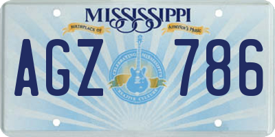 MS license plate AGZ786