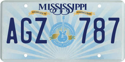 MS license plate AGZ787