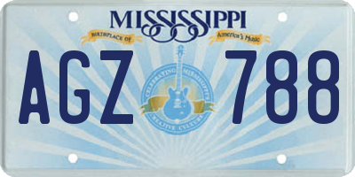 MS license plate AGZ788