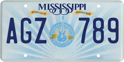 MS license plate AGZ789