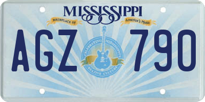 MS license plate AGZ790