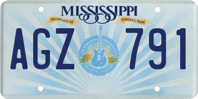 MS license plate AGZ791