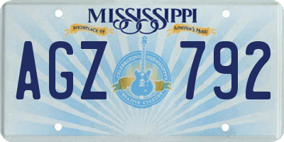 MS license plate AGZ792