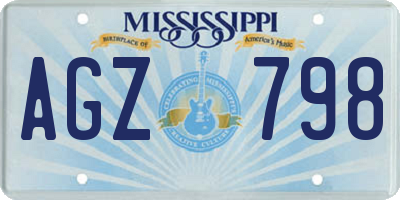 MS license plate AGZ798