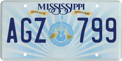 MS license plate AGZ799