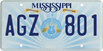 MS license plate AGZ801