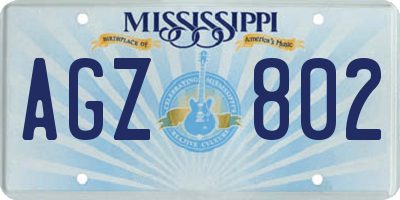 MS license plate AGZ802