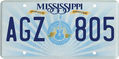 MS license plate AGZ805