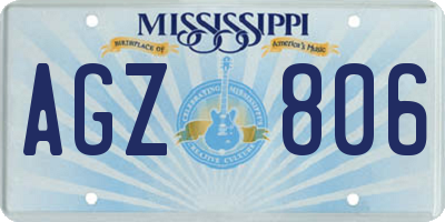 MS license plate AGZ806