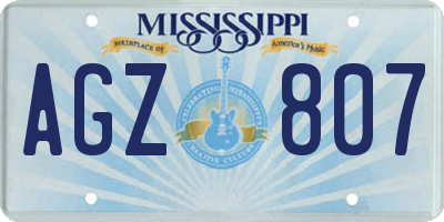 MS license plate AGZ807