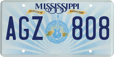 MS license plate AGZ808