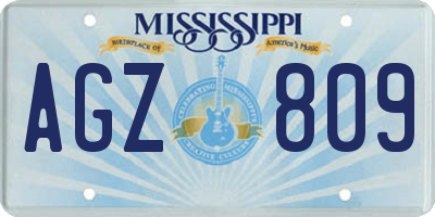 MS license plate AGZ809