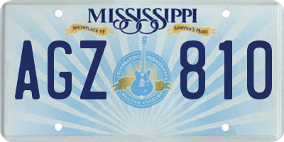 MS license plate AGZ810