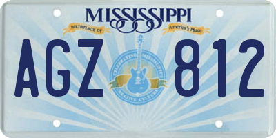 MS license plate AGZ812