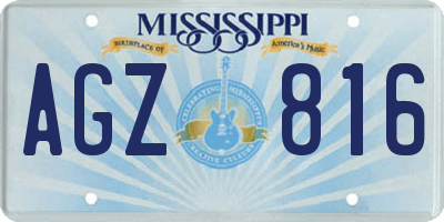 MS license plate AGZ816