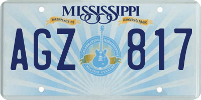 MS license plate AGZ817