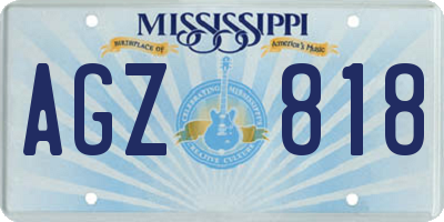 MS license plate AGZ818