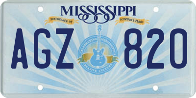 MS license plate AGZ820
