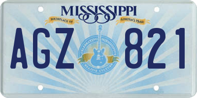 MS license plate AGZ821