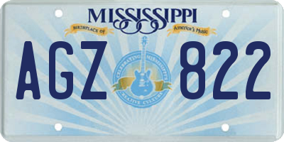 MS license plate AGZ822