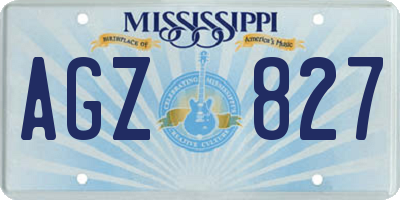 MS license plate AGZ827