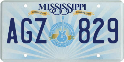 MS license plate AGZ829