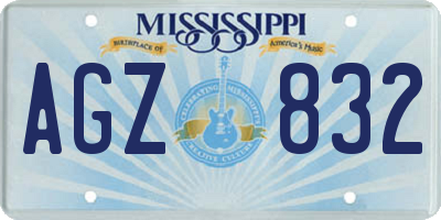MS license plate AGZ832