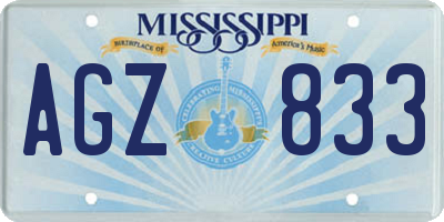 MS license plate AGZ833