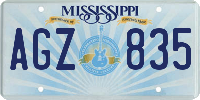 MS license plate AGZ835